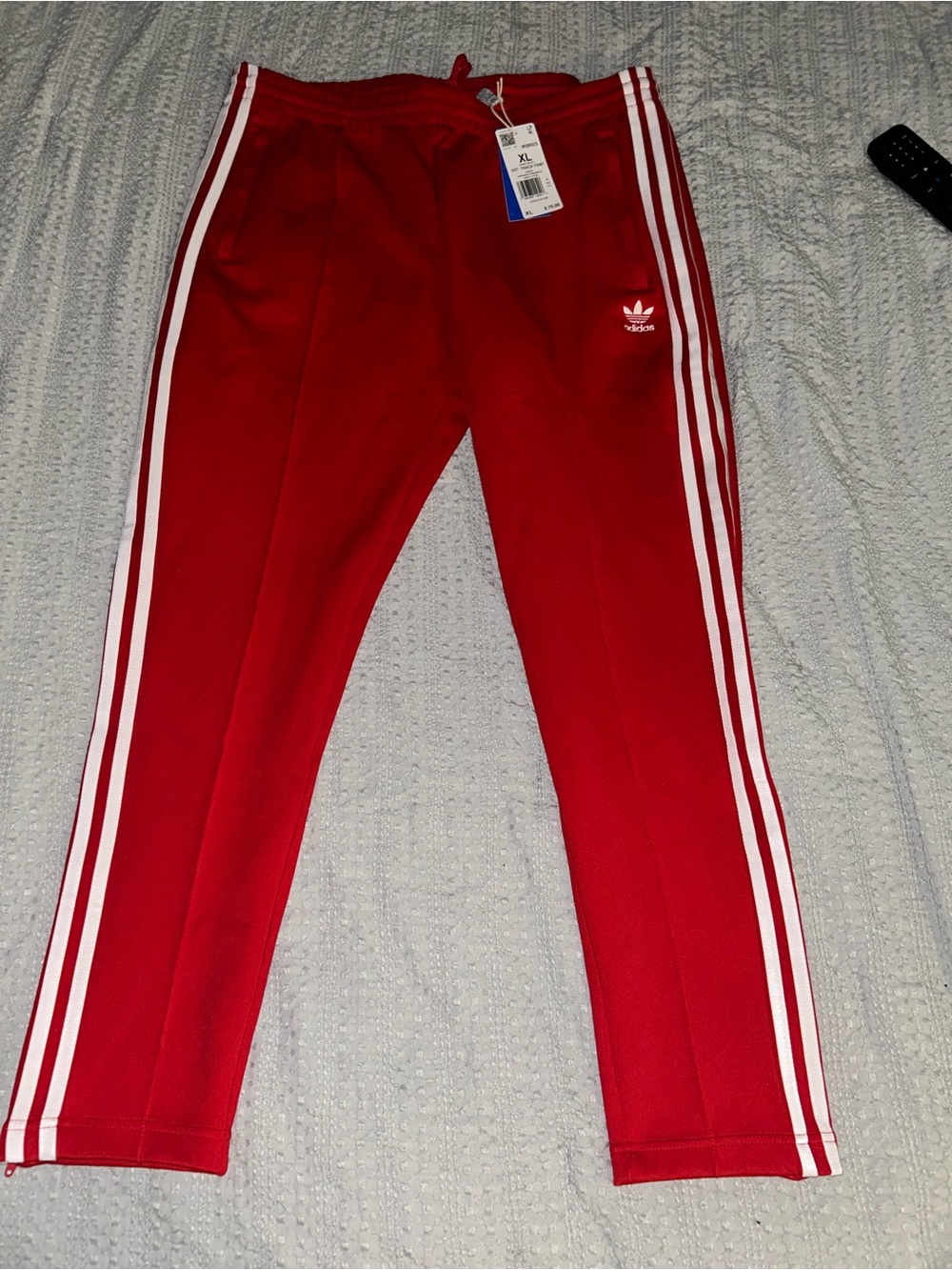 Adidas Women's Red 3-Stripes Track Pants
